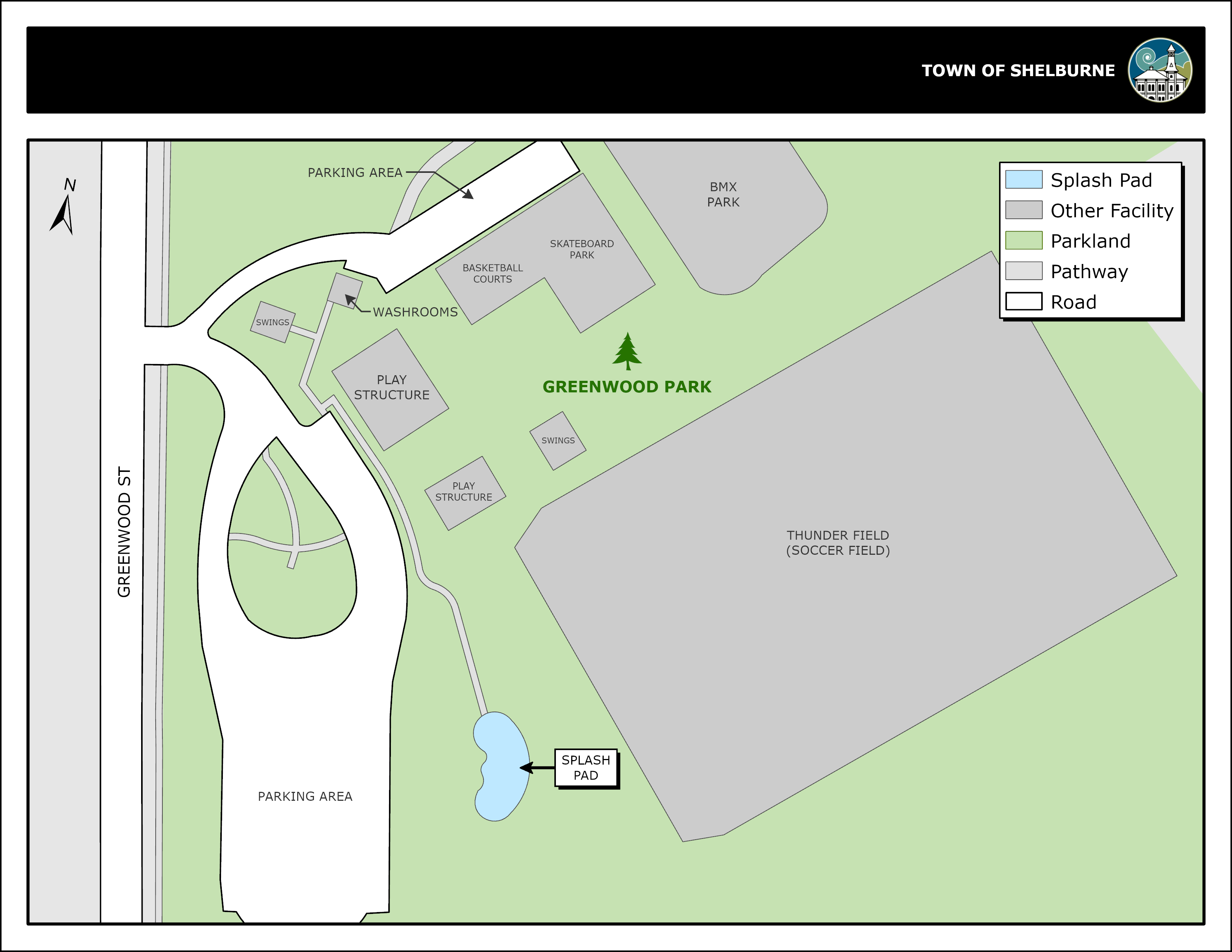 Splash Pad Location Map: Greenwood Park