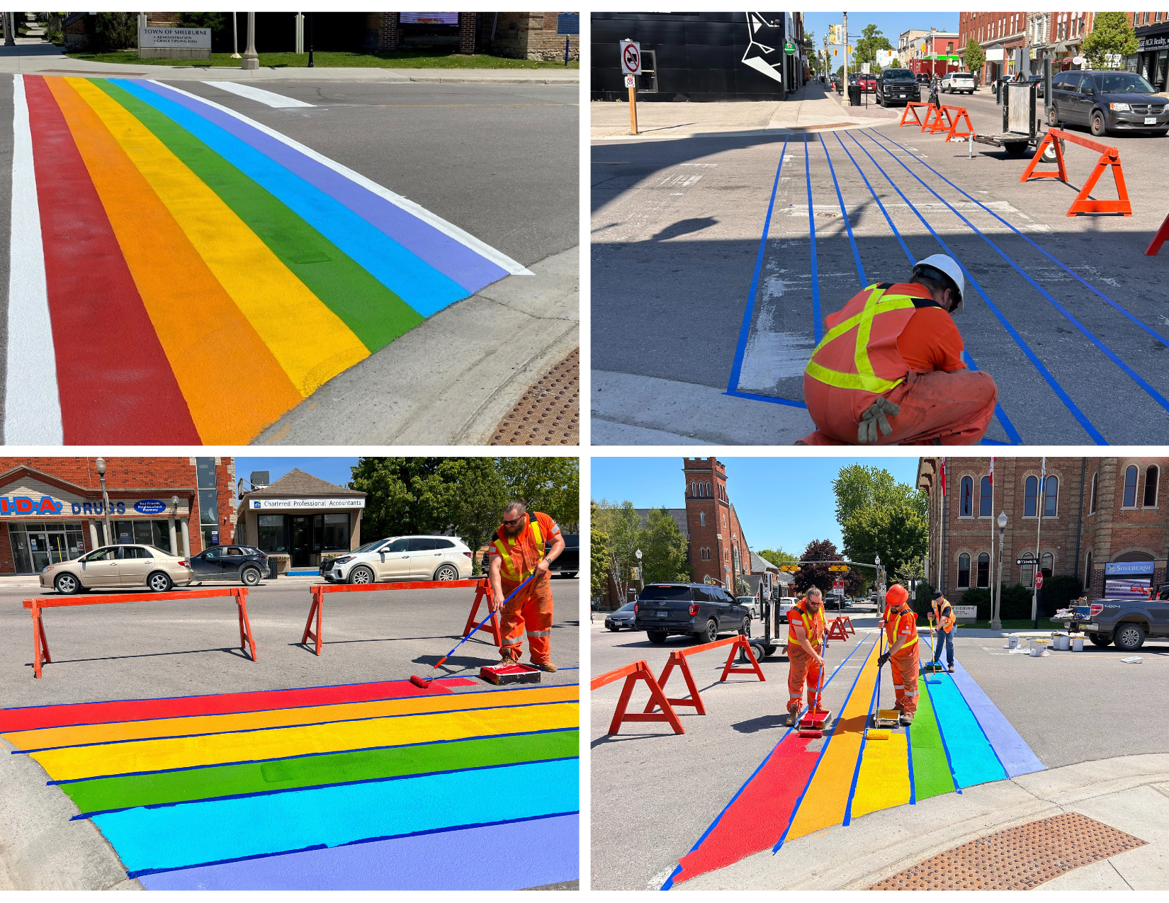 Pride Crosswalk installation pictures