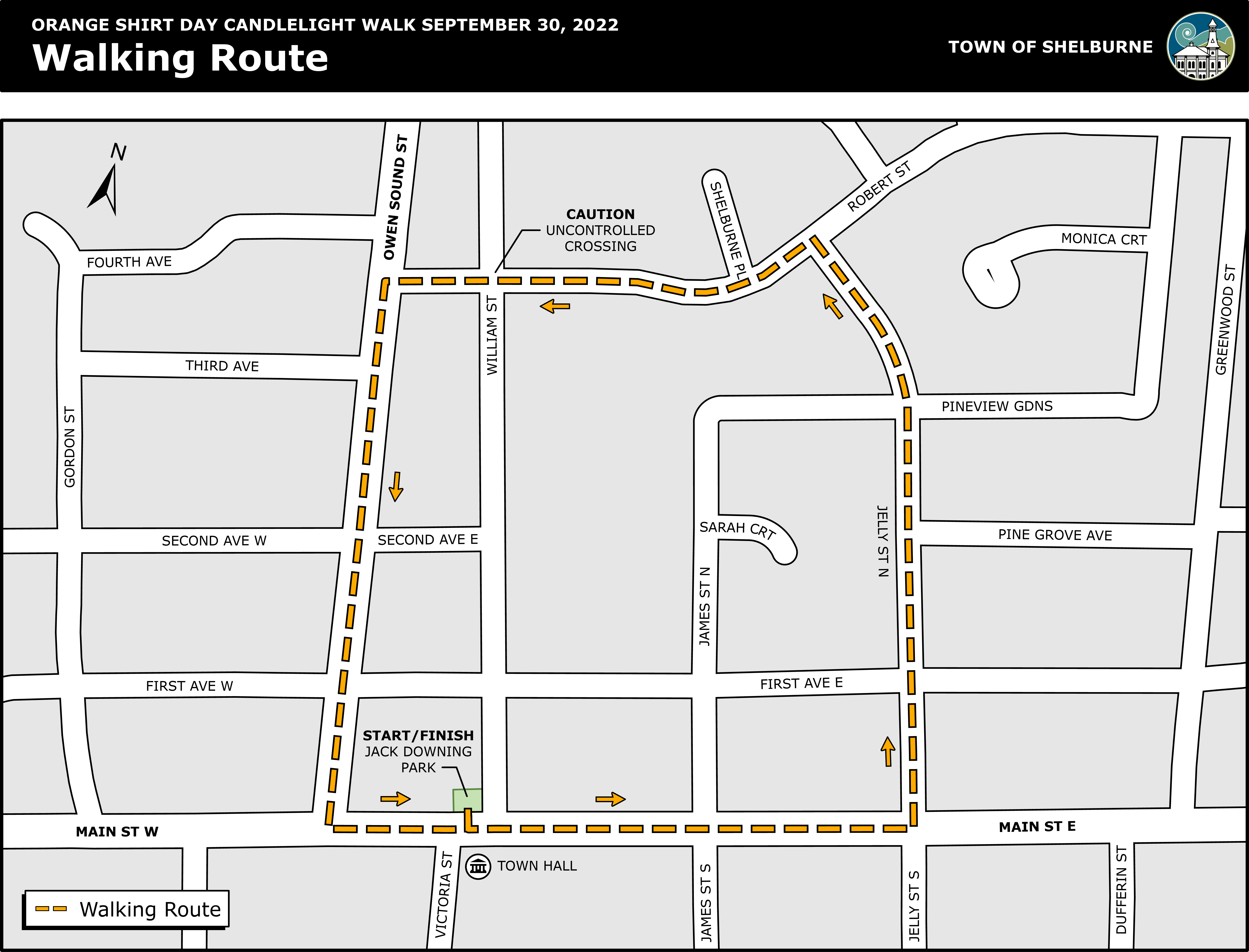 Orange Shirt Day Walking Route Map