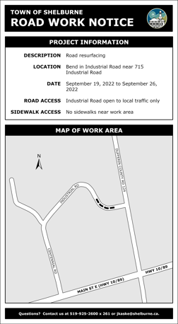 Road Resurfacing - Area 6 - Industrial Road