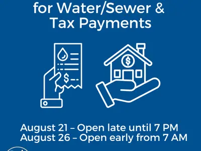 Extended Hours For WS &Tax August 21 until 7pm August 26 open at 7am