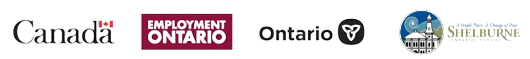 Government of Canada Employment Ontario Government of Ontario and Town of Shelburne logo's