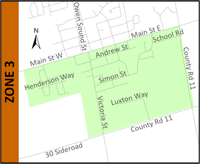 Map of zone 3 loose leaf collection