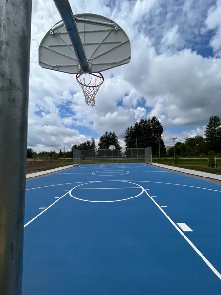 New Basketball Court Acrylic Surfacing Blue