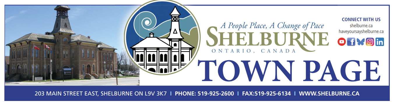 Town Page header, logo with social media images