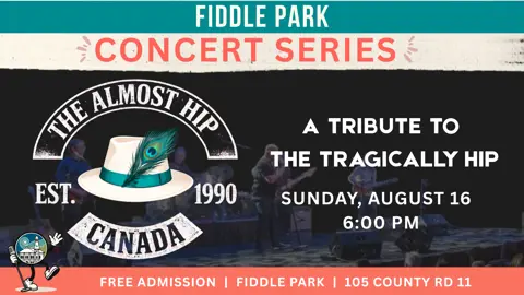 Fiddle Park Concert Series - The Almost Hip| August 16 at 6:00pm