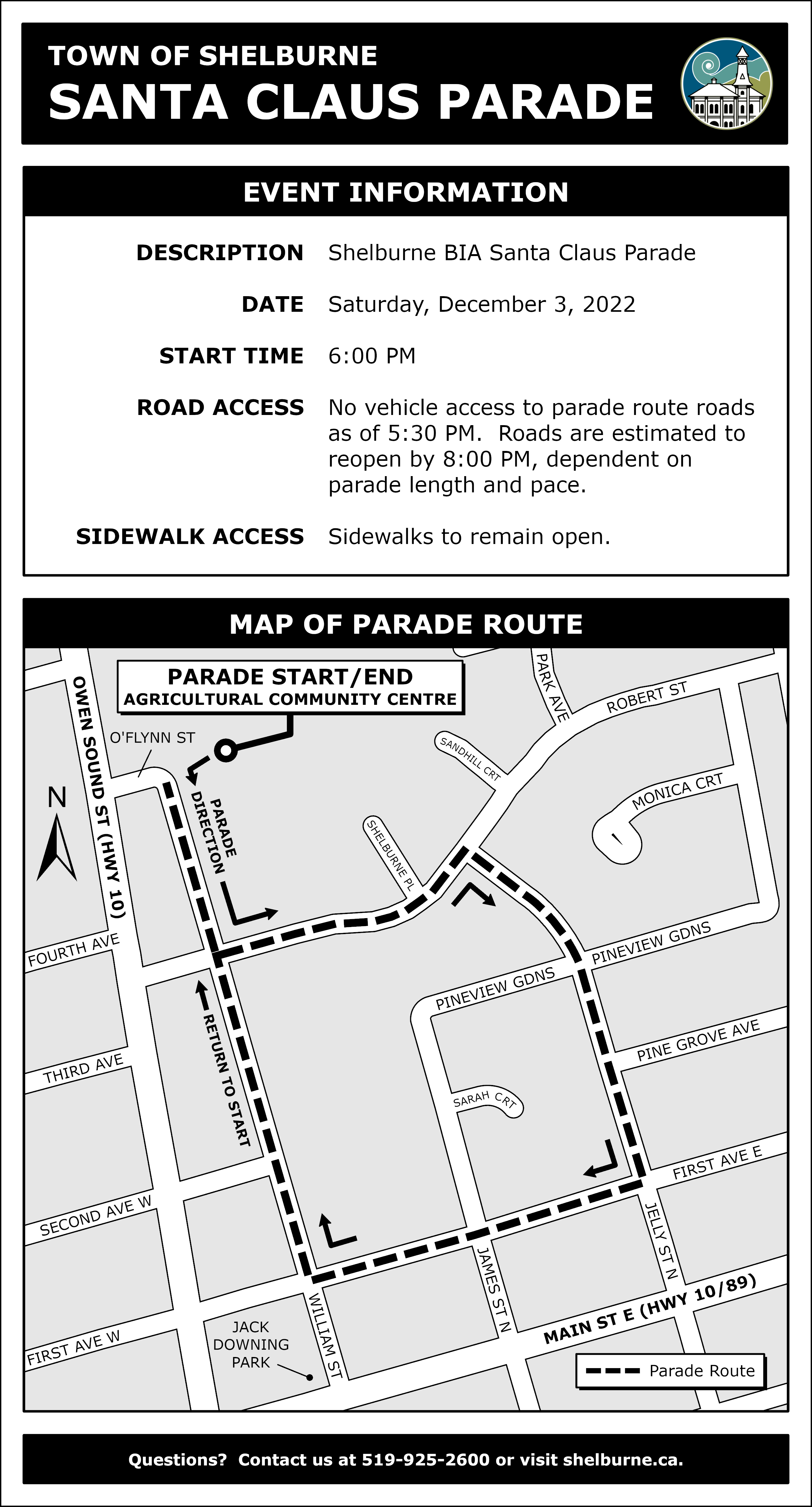 Shelburne Parade Route