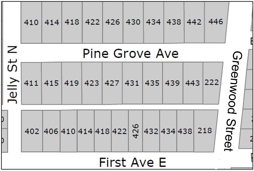 A map showing the location of the subject property 402 First Ave W
