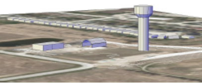 3D map image of the water tower