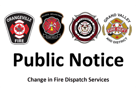 images of Orangevill, Shelburne Grandvalley and Mulmur-Melancthonfire department emblems