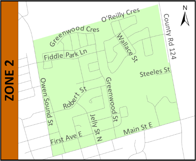 Map of zone 2 loose leaf collection
