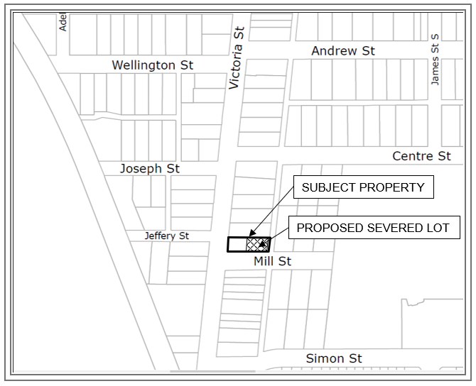 Map of proposed severed lot