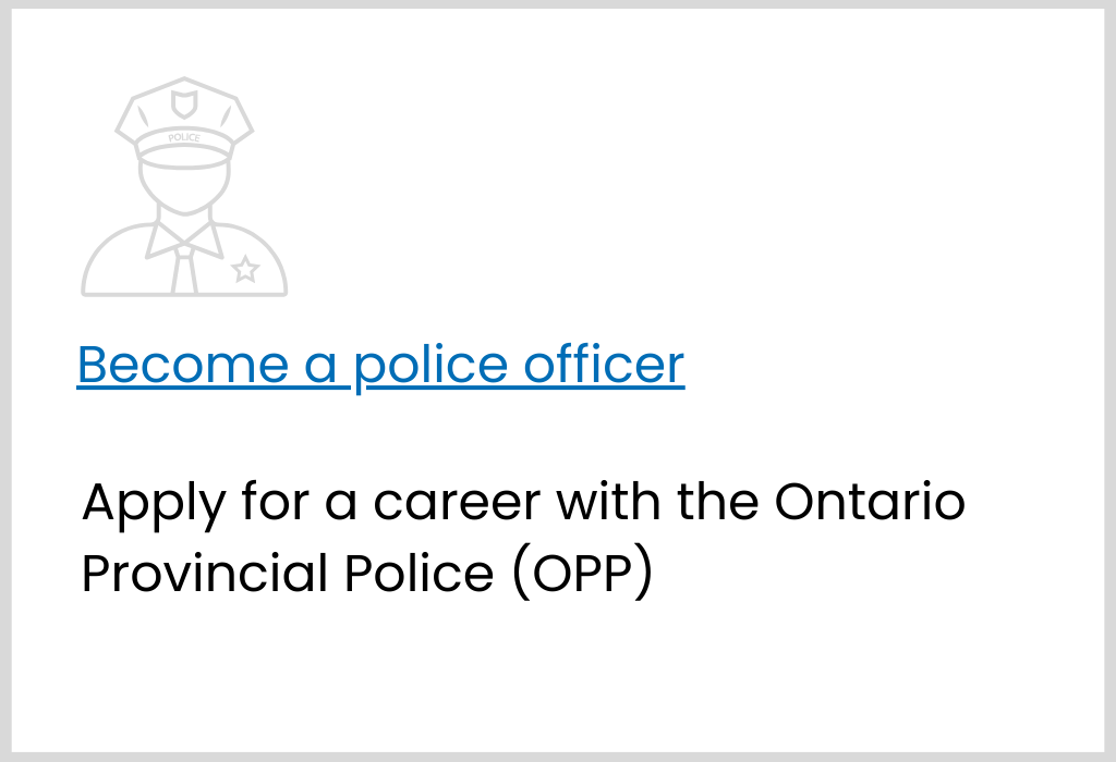 Become a police officer icon in grey