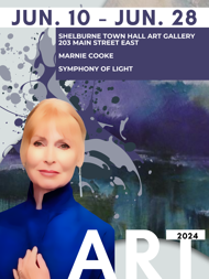 Poster image of Marnie Cooke with a painting in the background